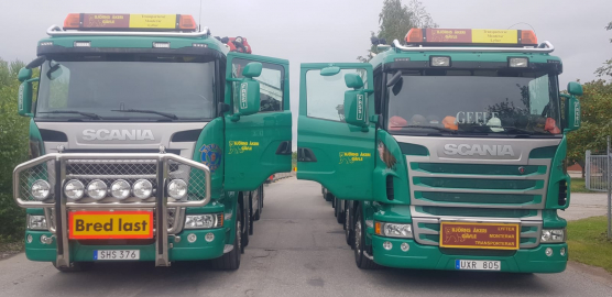 Kranbilar från Björns Åkeri redo för transportuppdrag